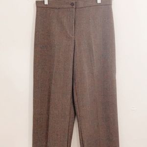 High wasted Glen plaid cropped wide leg trousers with stretch